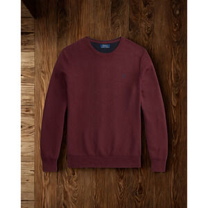 Polo Ralph Lauren Sweater 2XL Red Wine Pima Cotton Knit Crewneck Long Sleeve